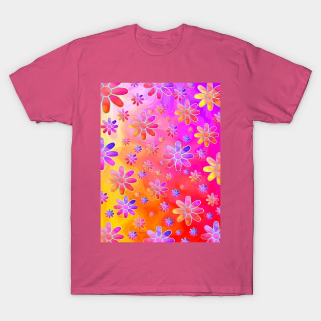 HIPPIE Trippy Flowers T-Shirt by SartorisArt1